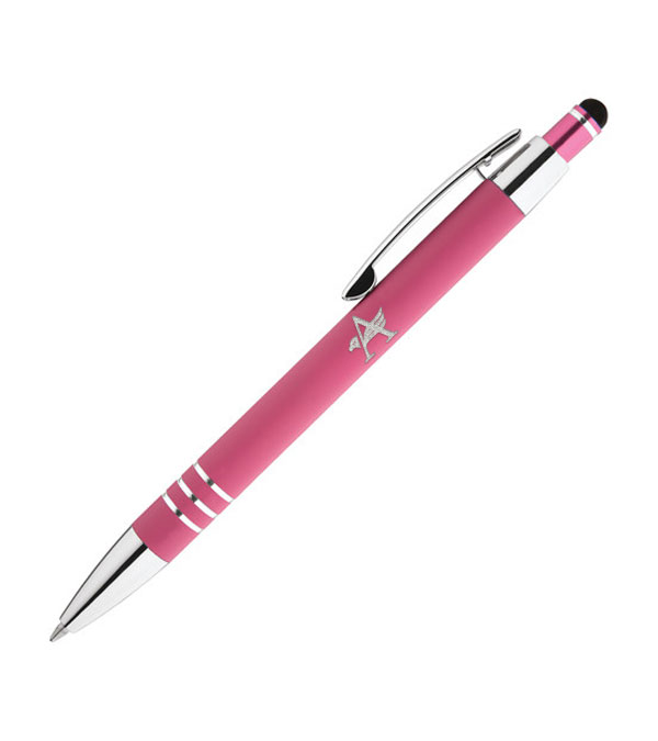 Celena Soft-Touch Kugelschreiber aus Metall mit Stylus Rosa / Chrom ADLER