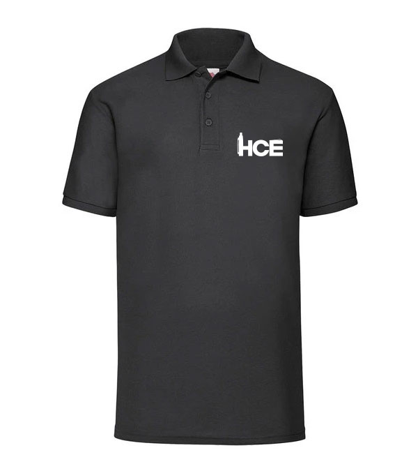 Fruit of the Loom Poloshirt Herren 180 g/m² - bestickt Weiß HCE - Schwarz