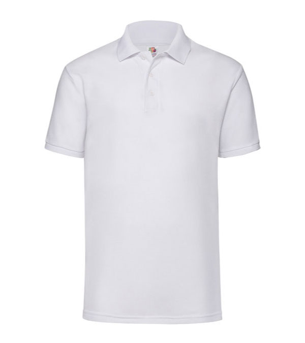 Fruit of the Loom Poloshirt Herren 180 g/m² - bestickt Weiß