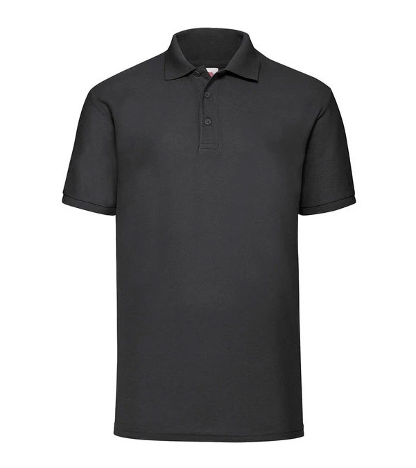 Fruit of the Loom Poloshirt Herren 180 g/m² - bestickt Weiß - Schwarz
